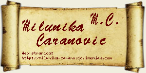 Milunika Caranović vizit kartica